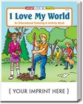 CS0310 I Love My World Coloring and Activity Book with Custom Imprint